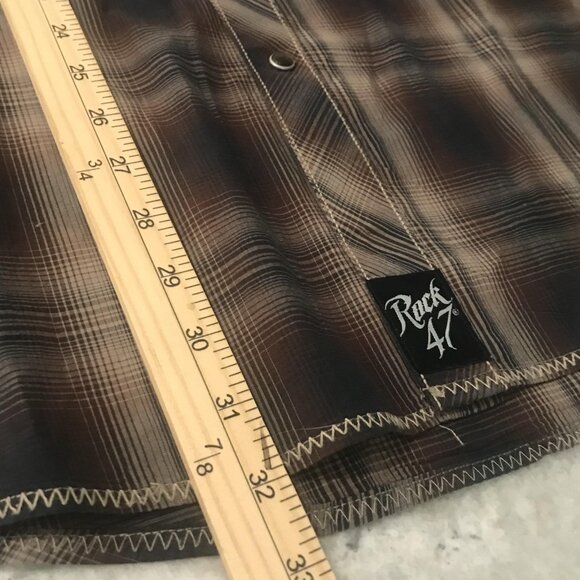Rock 47 Wrangler Shirt Mens 2XL Plaid Western Pearl Snap Embroidered MRC201M - Picture 10 of 11